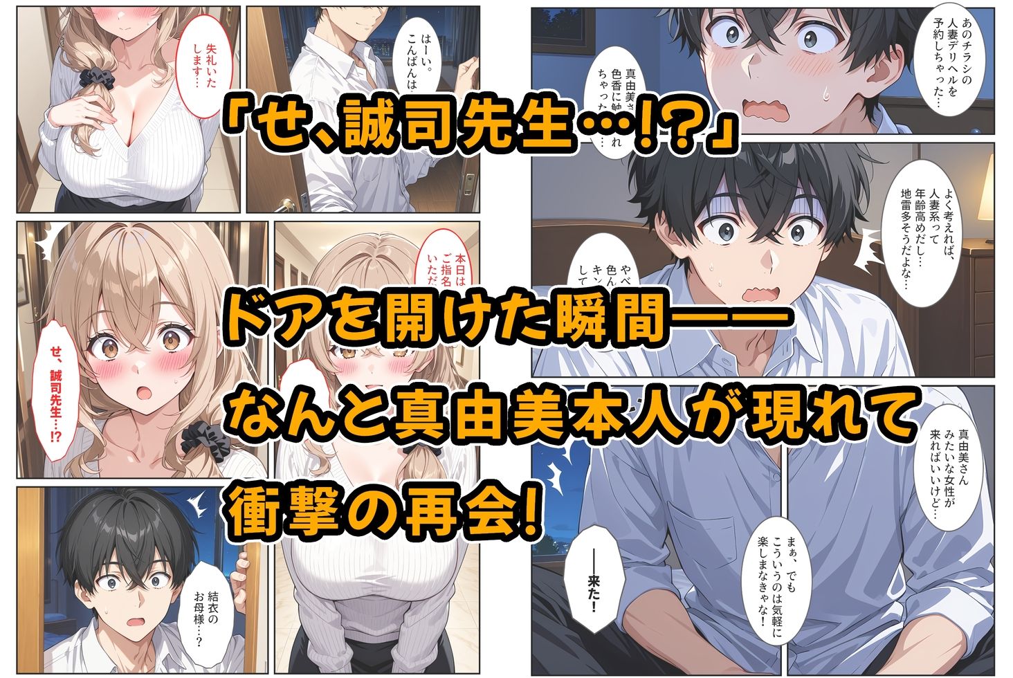 デリヘル呼んだら教え子のママが来たので孕ませました〜娘も一緒に種付けて腹ボテ家族に〜 - サンプル画像 3