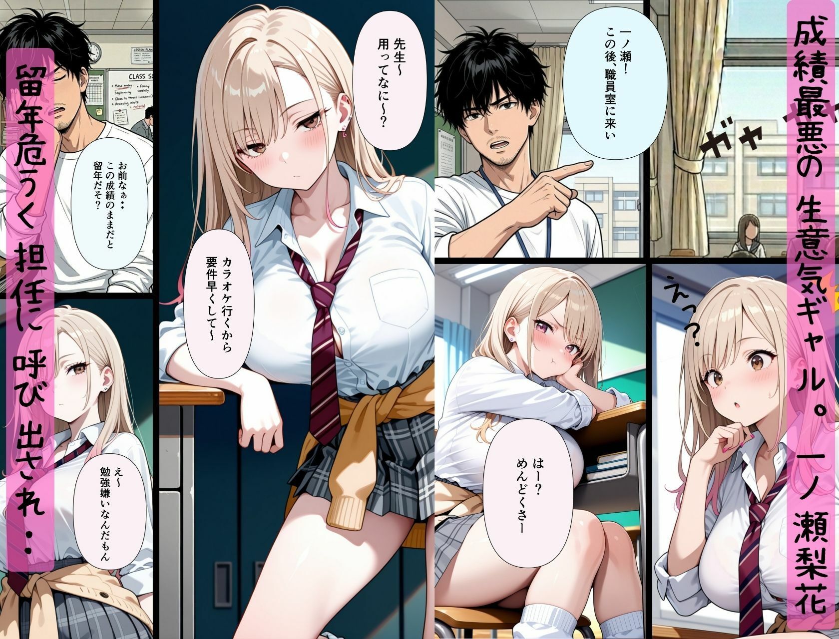 成績超悪の生意気ギャルは実は処女。放課後の補習で担任に「えっち教えて？」とおねだりし、完堕ちする話。 - サンプル画像 1