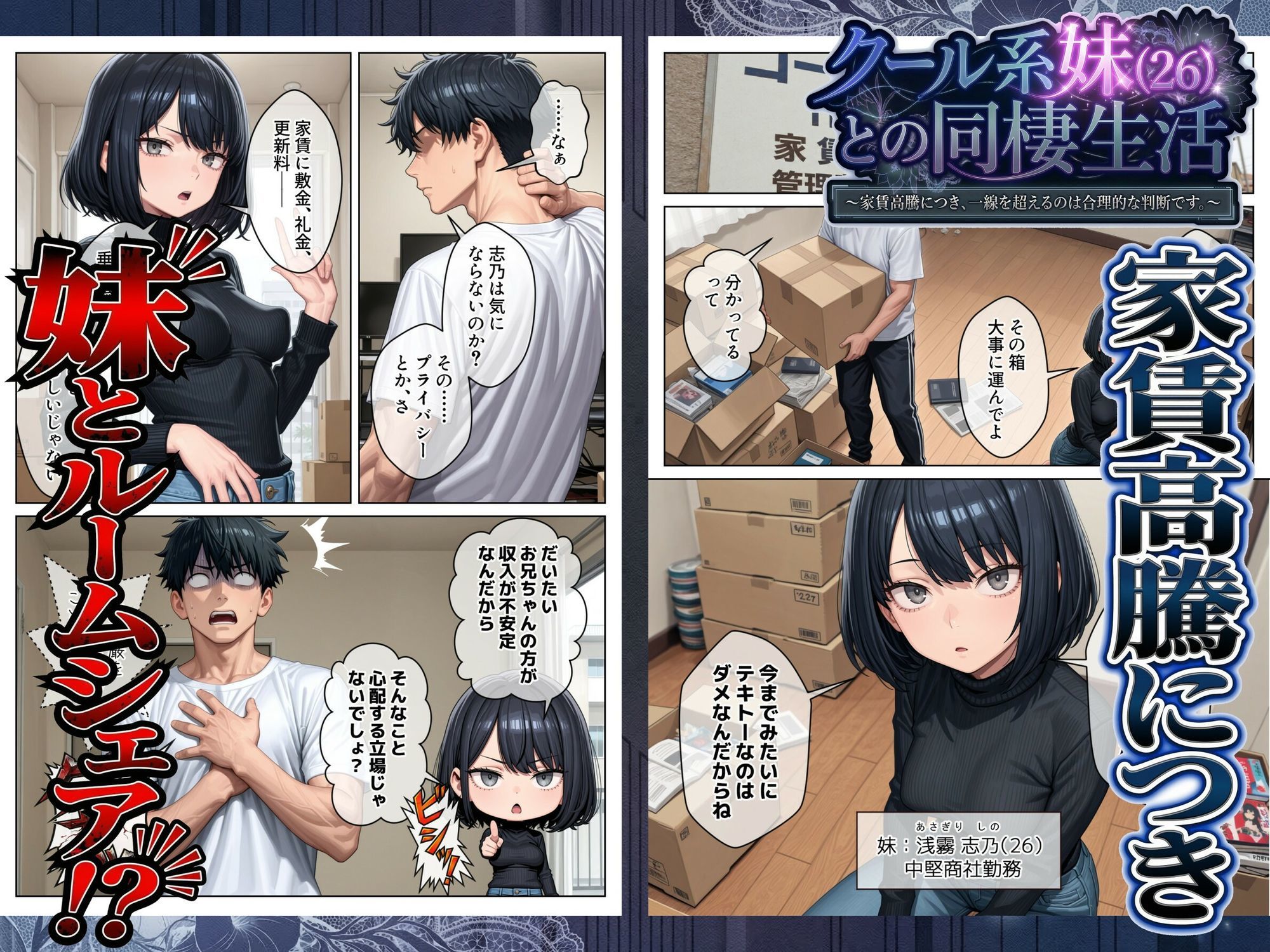 クール系妹（26）との同棲生活 〜家賃高騰につき、一線を超えるのは合理的な判断です。〜 - サンプル画像 1