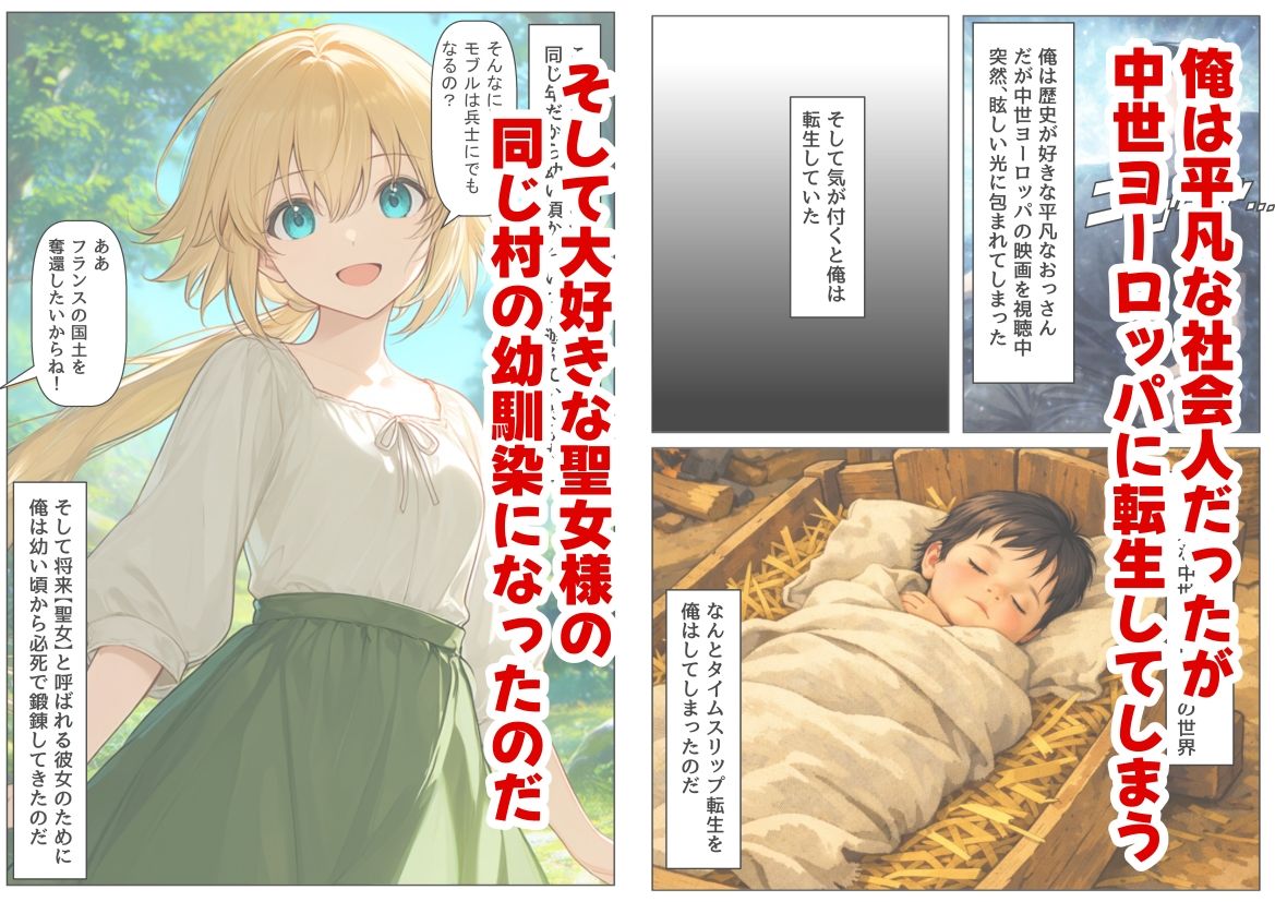 ジャンヌダル●の幼馴染に転生した俺は、彼女の悲惨な歴史を変える！！ - サンプル画像 1