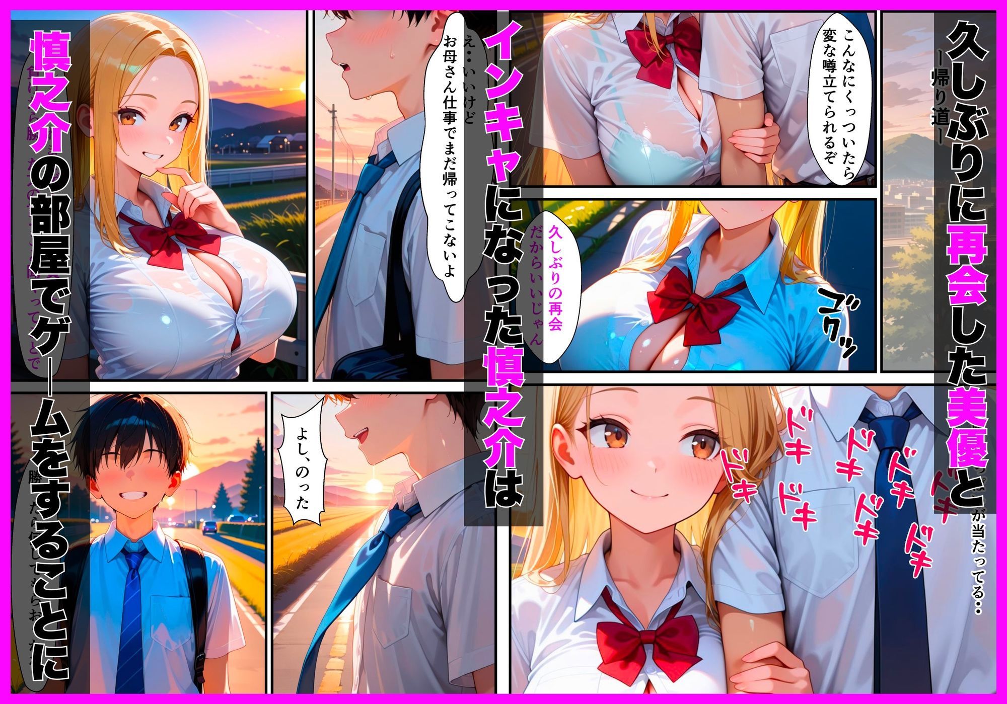 ギャルになって再会した幼馴染に童貞卒業させられて中出しセックスしまくった話 - サンプル画像 2