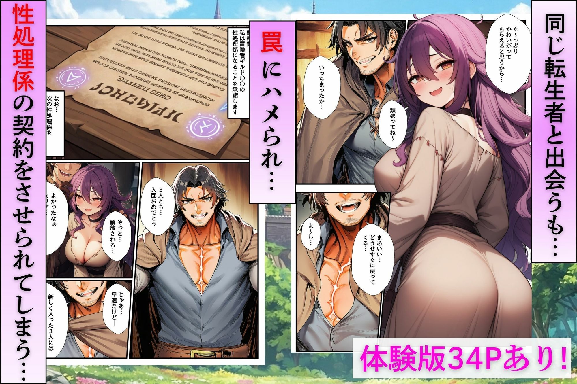 異世界転生に巻き込まれた一軍ギャル3人組が冒険者の性処理係にされて毎日エッチさせられちゃう話 - サンプル画像 2