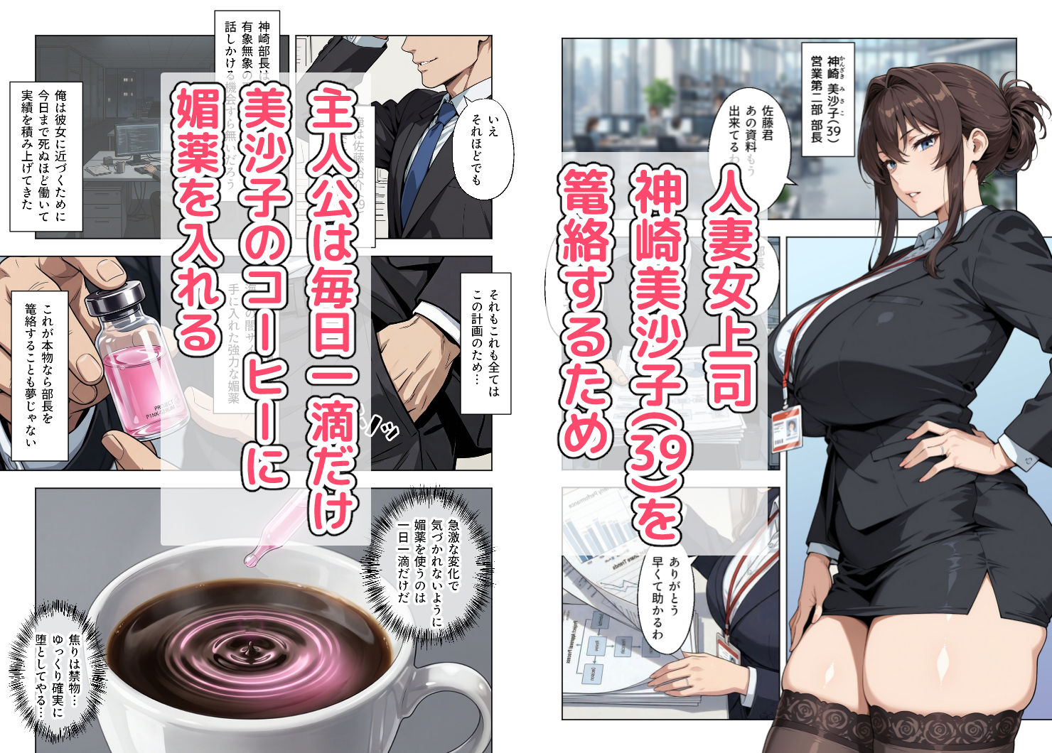 人妻女上司（39）に毎日一滴だけ媚薬を盛ってみた - サンプル画像 1