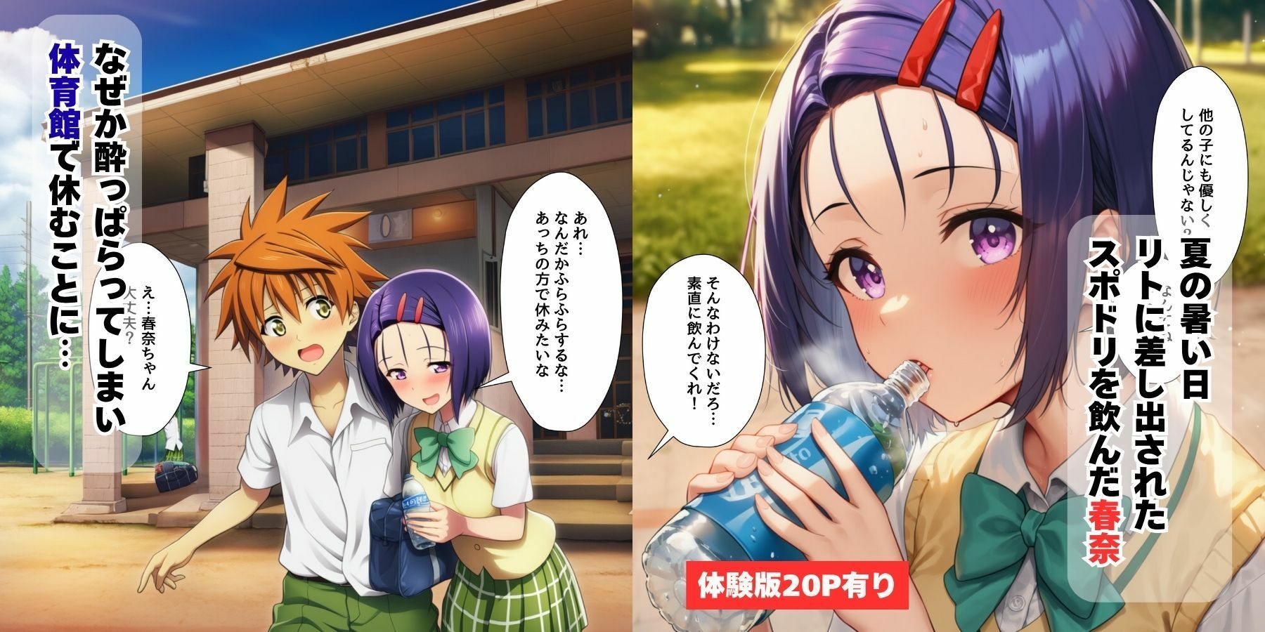 ハーレムな学園生活・春奈とモモとねっとり勢いえっち【お試し版】 - サンプル画像 1