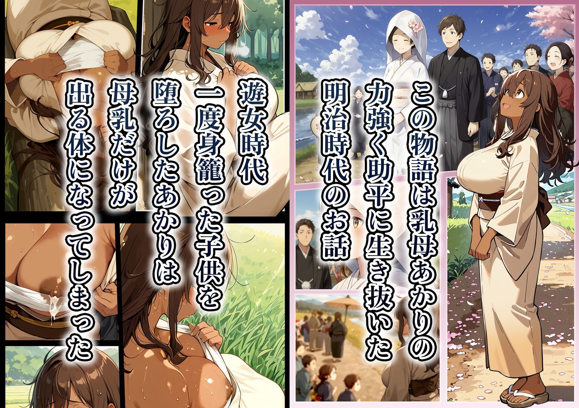 因習村の生贄――褐色の乳母  母乳を噴き出し  絶頂ス――「ムカサリ流し〜総集編〜」 - サンプル画像 1