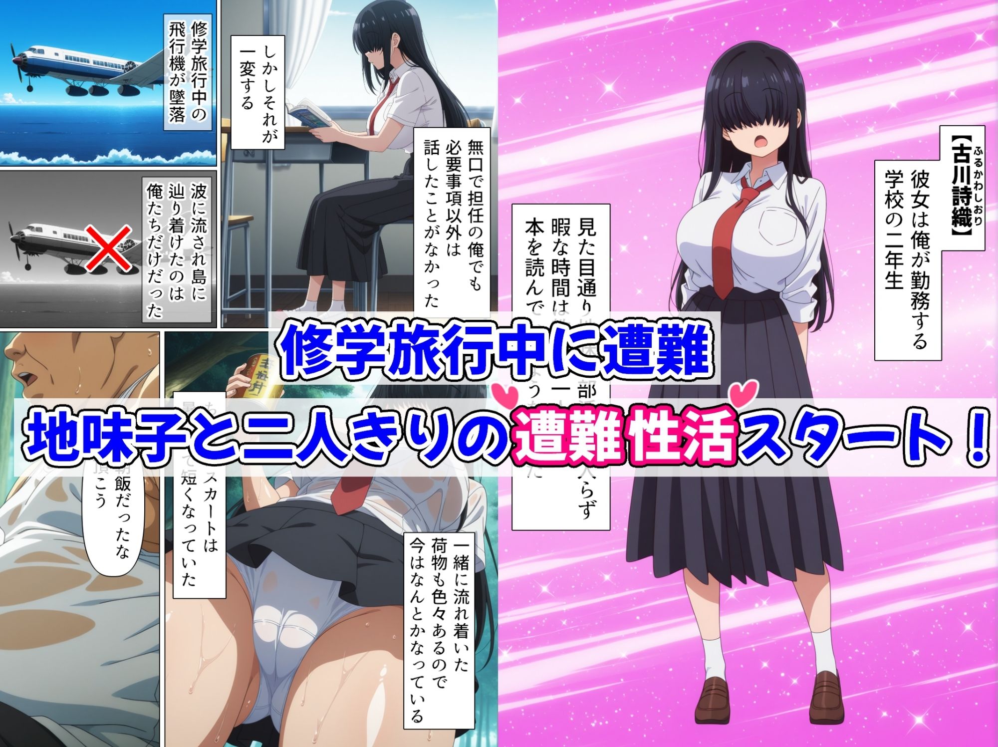 目隠れさんと無人島性活 - サンプル画像 1