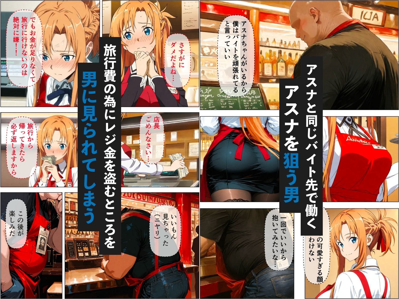 仕事ができないキモ男にアスナが弱みを握られて寝取られる話 - サンプル画像 2