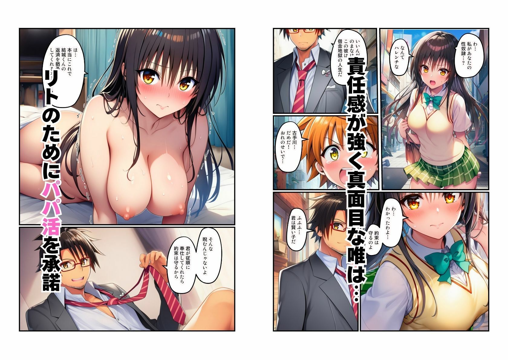 【NTR】とらぶる美女が（唯・春菜・モモ）パパ活でリトの借金返済 - サンプル画像 3