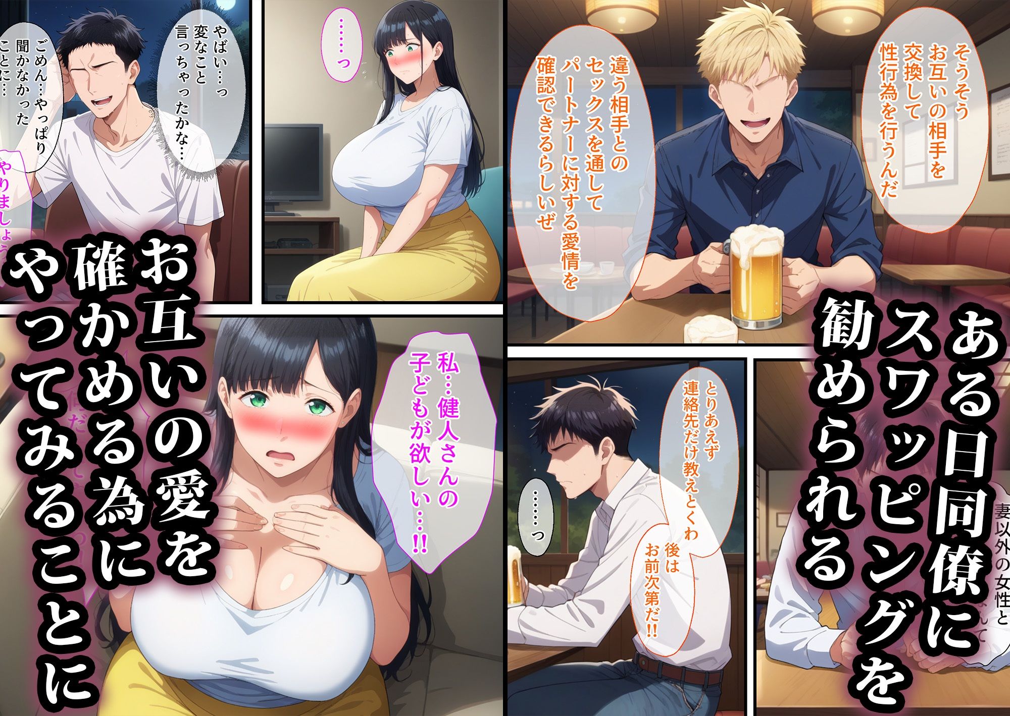 寝取られスワッピング〜総集編 - サンプル画像 2