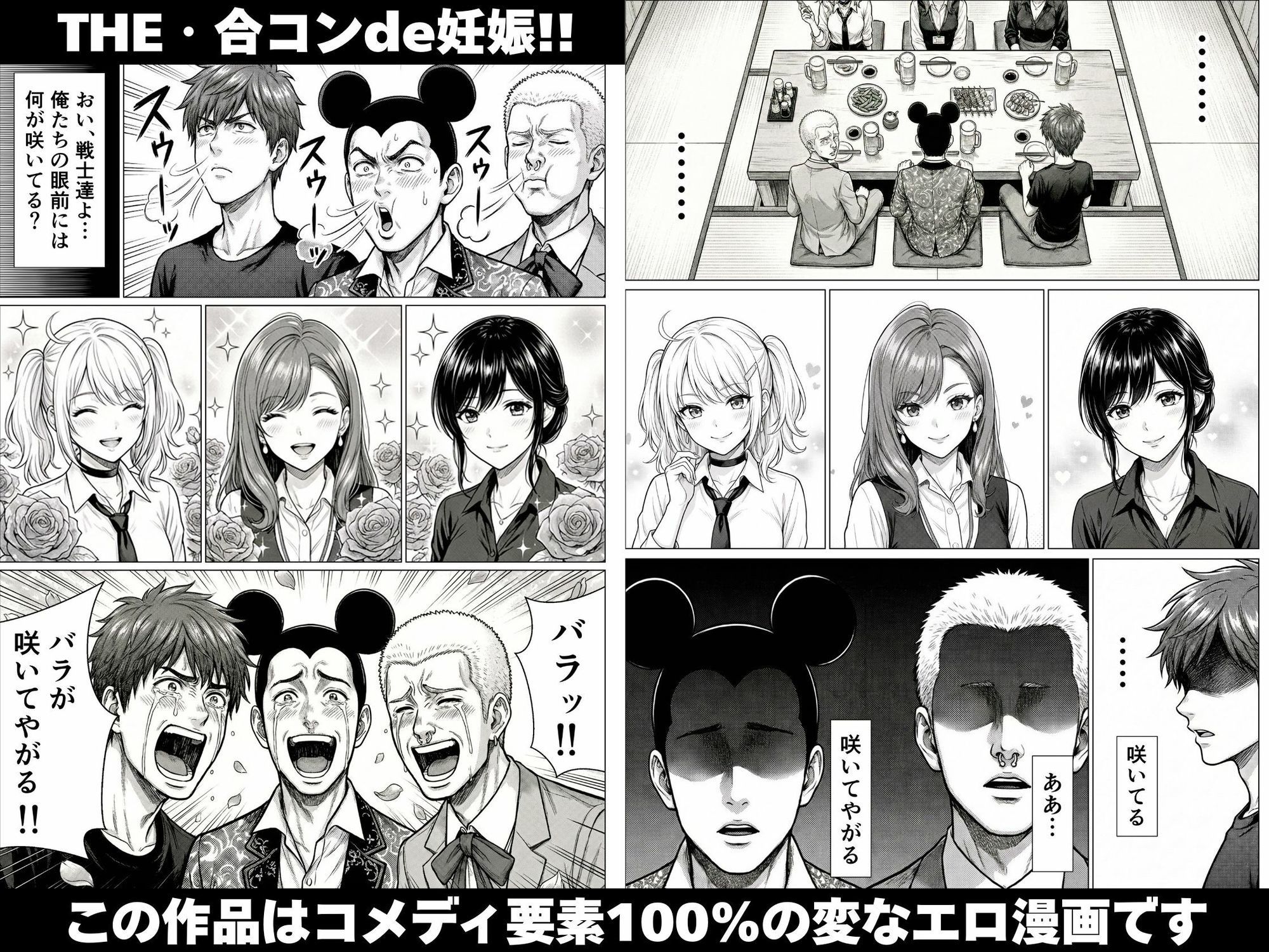 THE・合コンde妊娠！！金髪！茶髪！黒髪！婚期逃したアラサーOLたちに精子注入ッ！！孕ませて孕ませて中出し中出し中出しィッ！！乳搾りだうへへ〜いッ！！ - サンプル画像 1