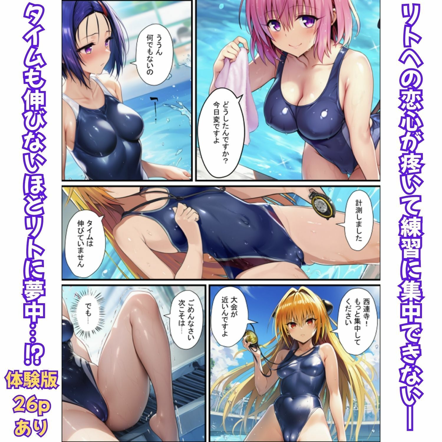 濃厚イチャらぶハーレム！とらぶるヒロインが愛を共有する絶頂合宿【モモ・大人ヤミ・春菜編】 - サンプル画像 1