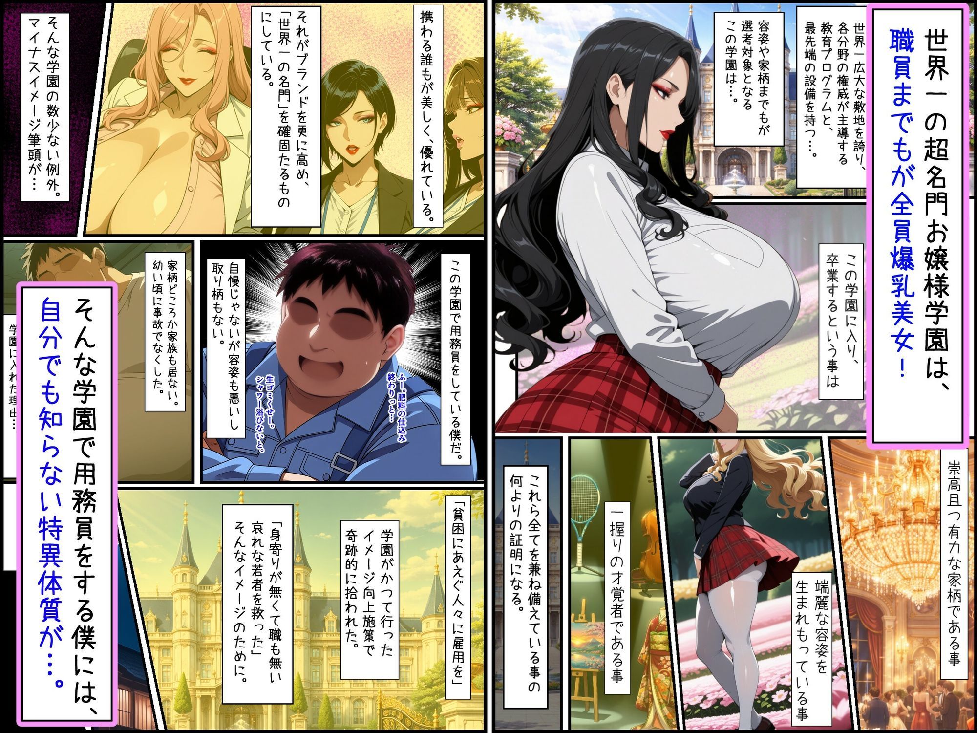 爆乳お嬢様もドスケベ熟女も特異体質で更生させる！学園長も先生もメイドも学園生も完堕ちさせてラブラブする話 - サンプル画像 1