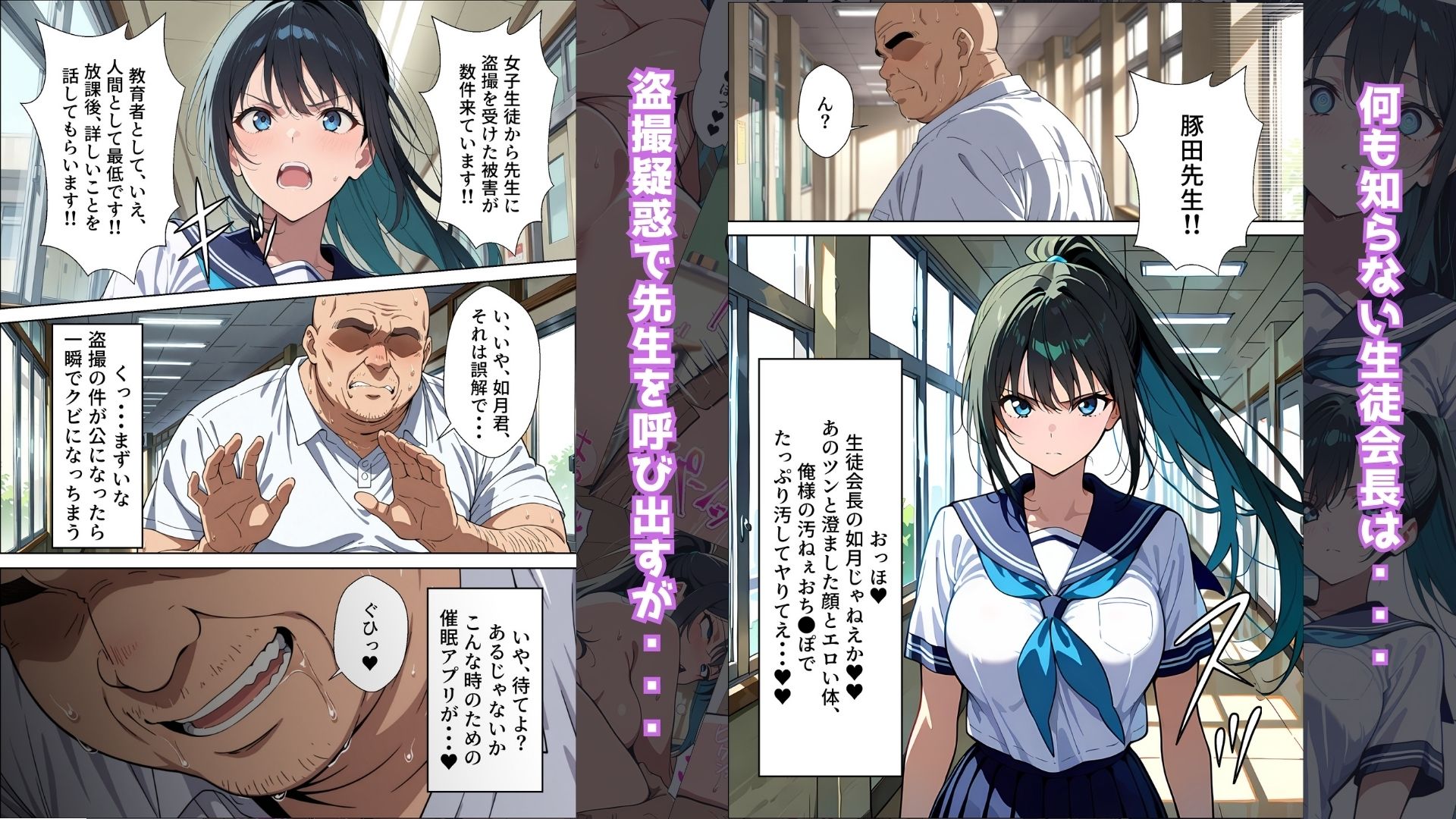 【催●アプリ】〜清楚な生徒会長が大嫌いな豚教師に常識改変されておち●ぽ大好きにさせられる話〜 - サンプル画像 3