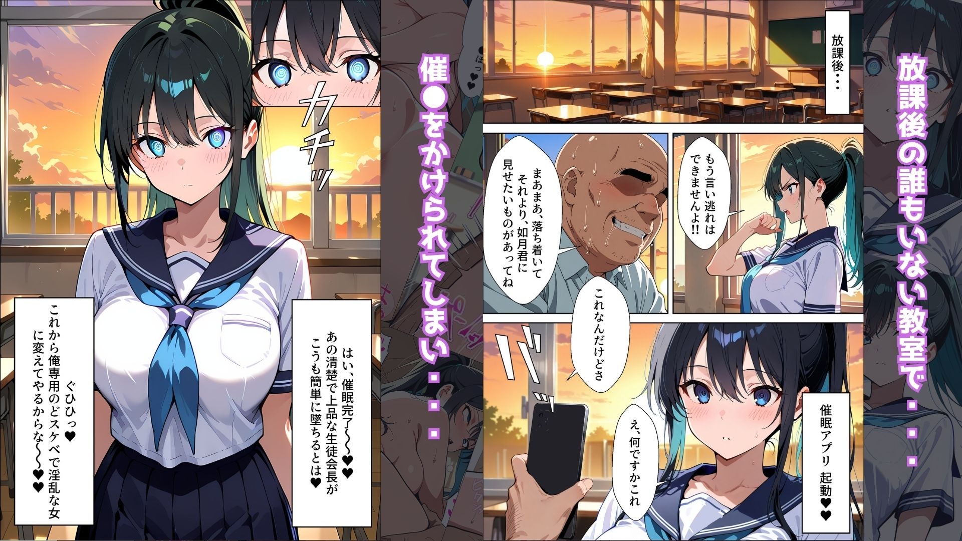 【催●アプリ】〜清楚な生徒会長が大嫌いな豚教師に常識改変されておち●ぽ大好きにさせられる話〜 - サンプル画像 4