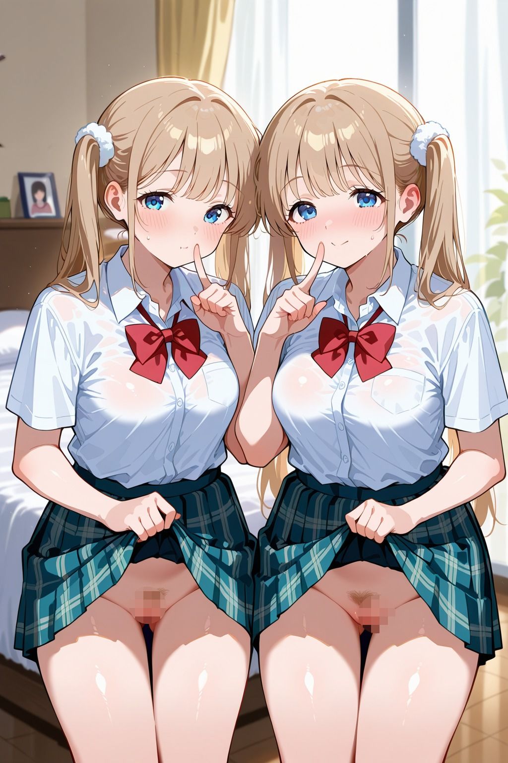 ノーパン双子の誘惑〜気持ちよさ2倍の絶頂〜 - サンプル画像 10