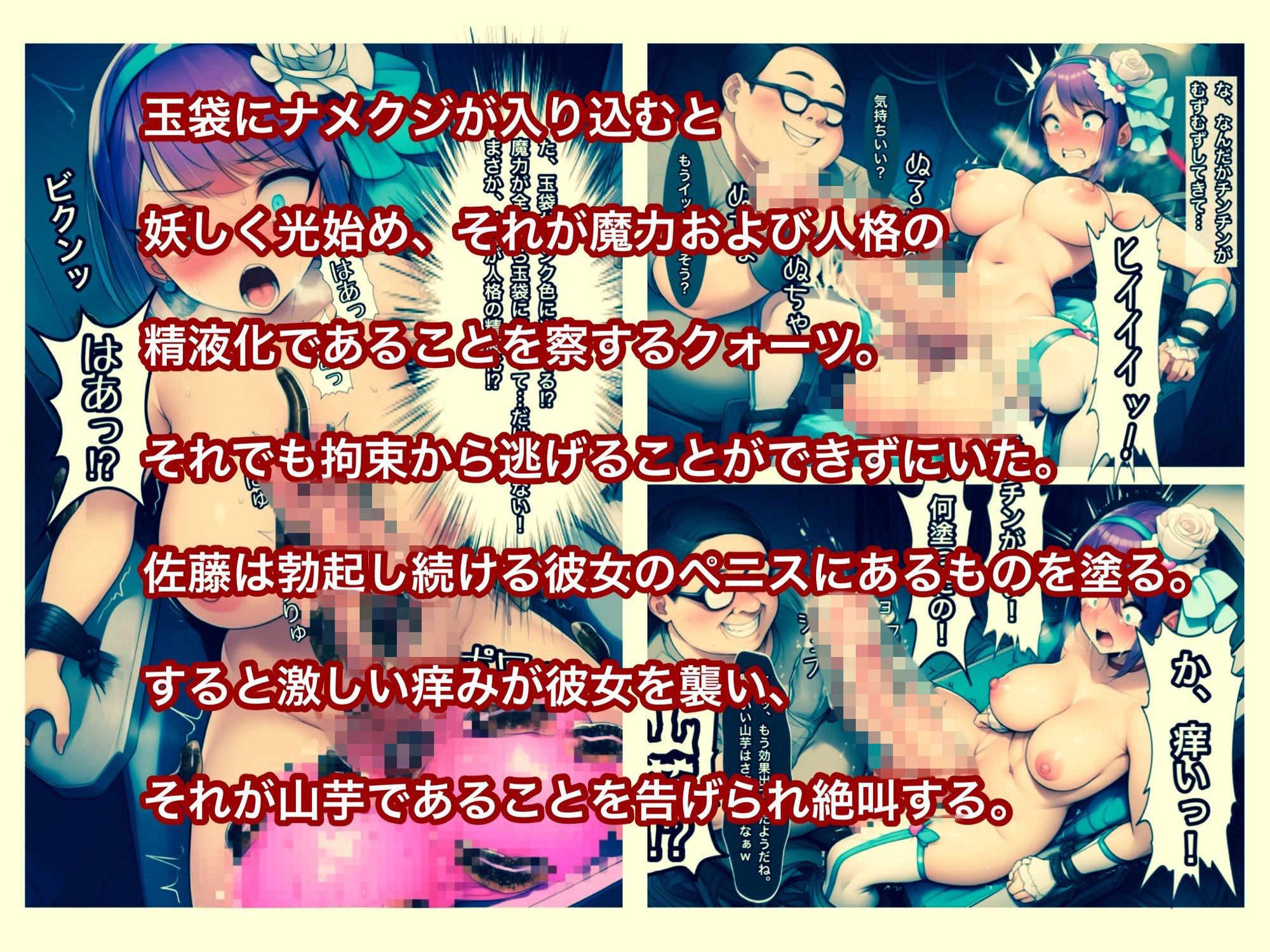 魔法少女ピュアクォーツvsナメクジ怪魔とキモ男  ふたなり化人格排泄で大ピンチ - サンプル画像 8