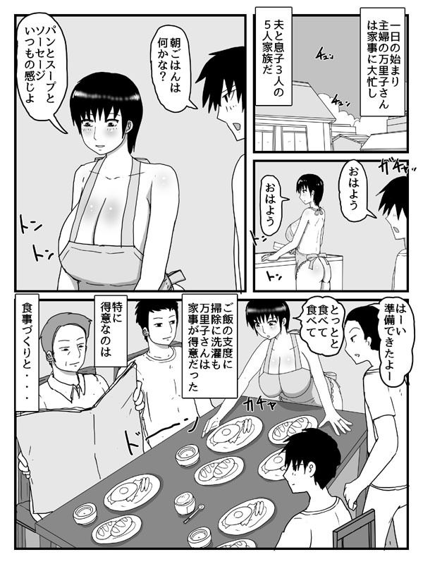 家事に息子の性処理が含まれるのがあたりまえの世界 - サンプル画像 1