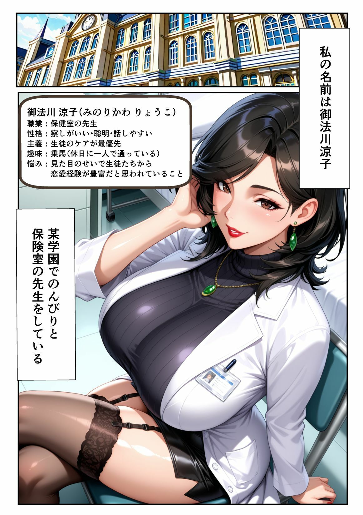 極上エロボディ先生を催●アプリで常識改変して自分専用のオナホにする話 〜御法川涼子先生編〜 - サンプル画像 1