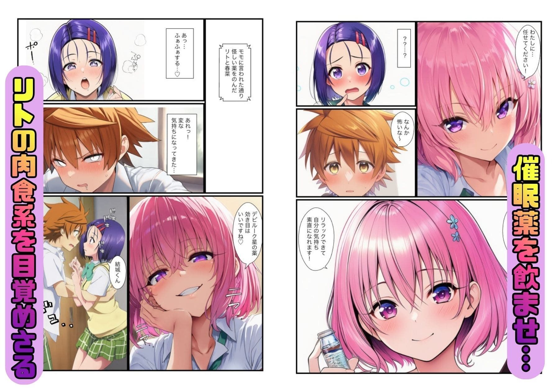 リトが催●でヤリチン！春菜とイチャラブ中出し、モモと浮気セックスでザーメン腟内射精 - サンプル画像 2