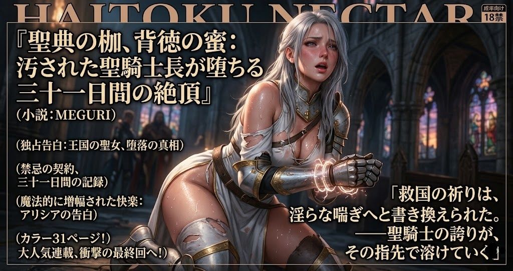 『聖典の枷、背徳の蜜:汚された聖騎士長が堕ちる三十一日間の絶頂』 - サンプル画像 4