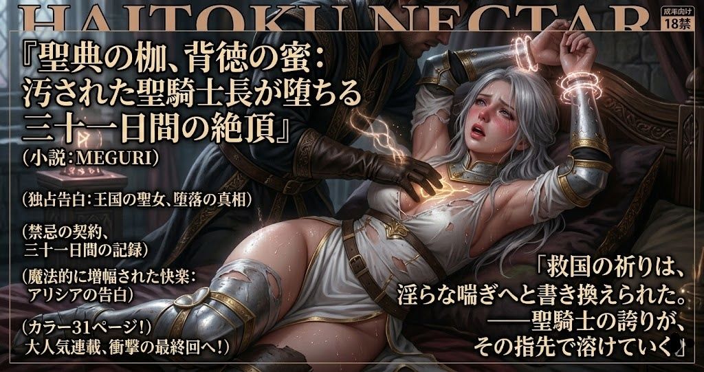『聖典の枷、背徳の蜜:汚された聖騎士長が堕ちる三十一日間の絶頂』 - サンプル画像 5