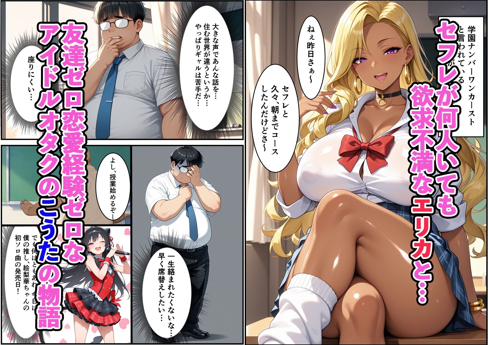 性欲強すぎるビッチなギャルが陰キャオタクに完堕ちする話 - サンプル画像 1