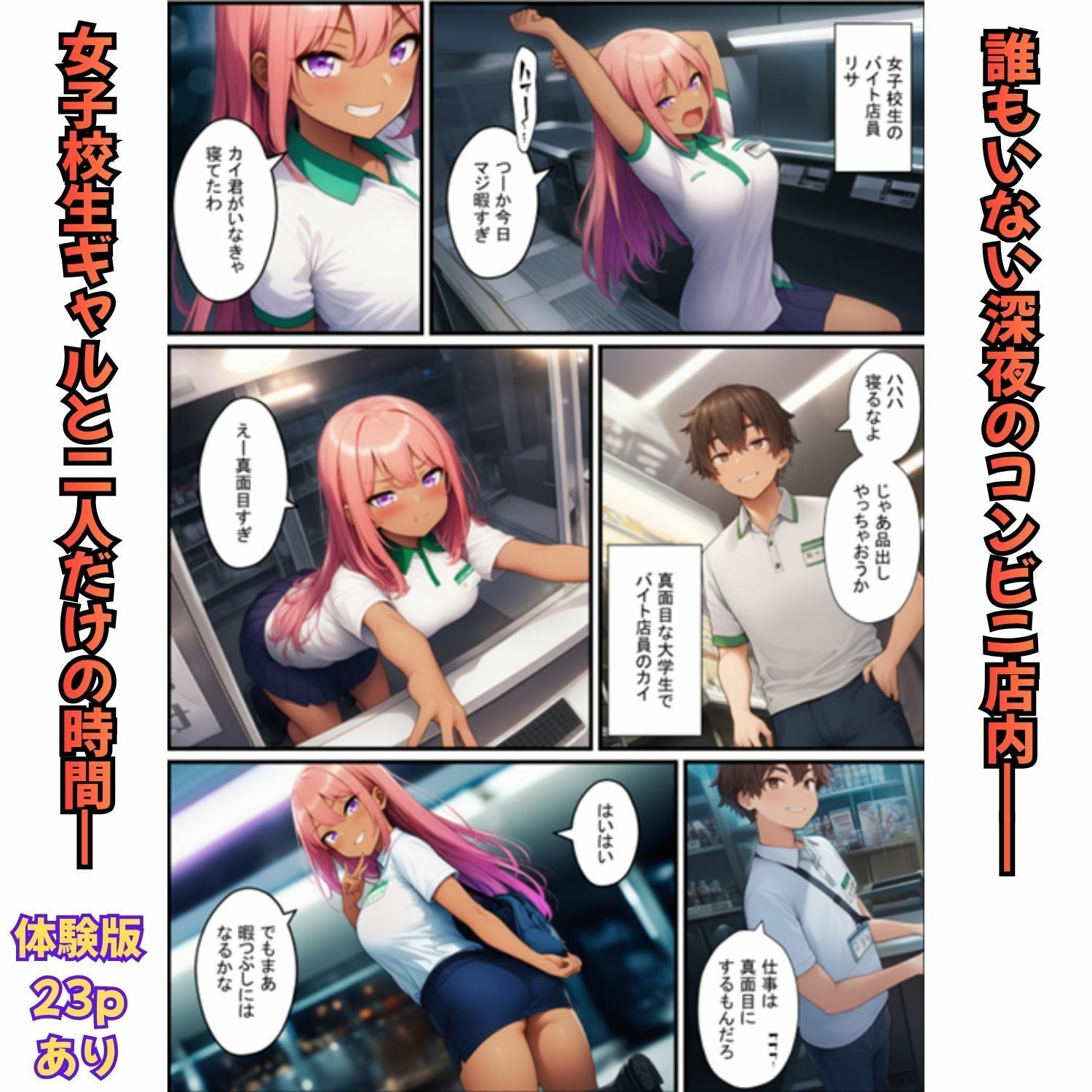 背徳の深夜コンビニ勤務  嫉妬したギャルが彼女持ちの僕を略奪したい！ - サンプル画像 1