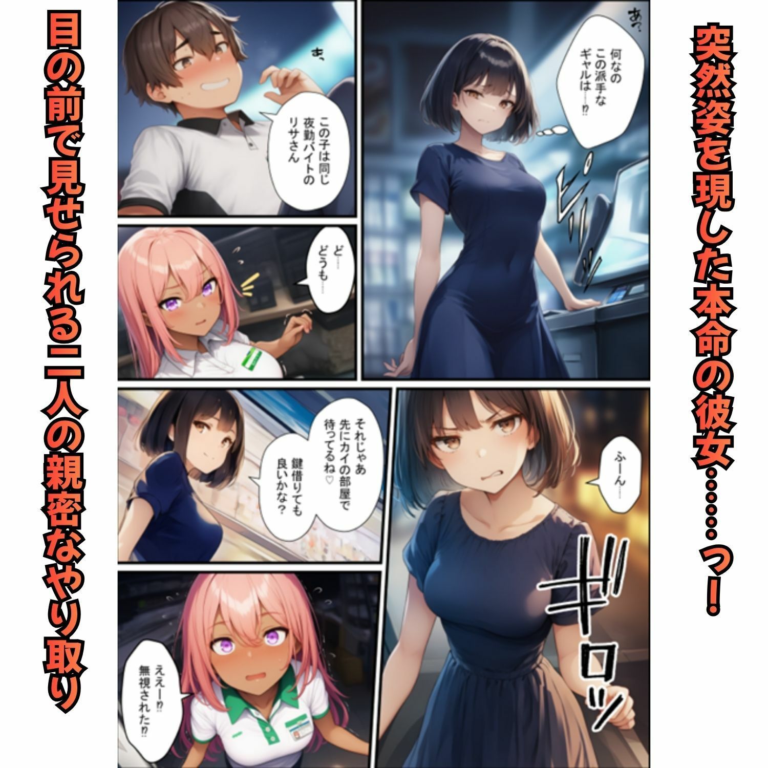 背徳の深夜コンビニ勤務  嫉妬したギャルが彼女持ちの僕を略奪したい！ - サンプル画像 2