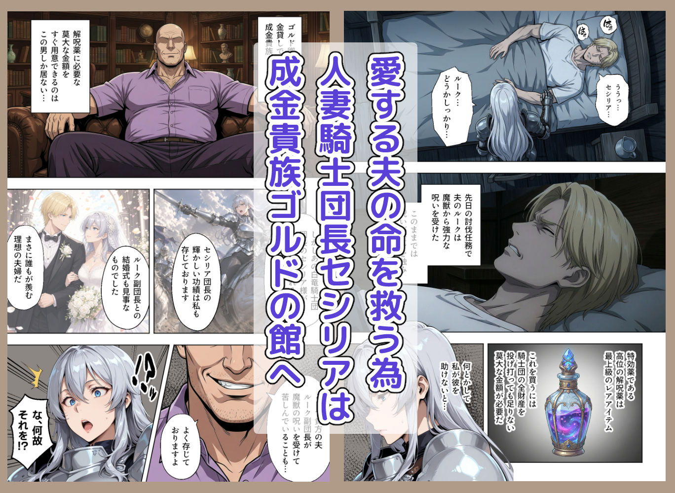 絶対服従契約〜気高き人妻騎士団長が成金おっさん貴族に性教育されてメス堕ちする話 - サンプル画像 1