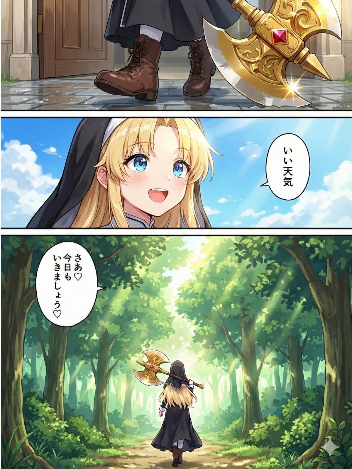 異世界で純粋金髪むちむちシスターがおちんぽをしごいてくれて好き放題中出しさせてくれる濃厚甘やかし射精♪ - サンプル画像 1
