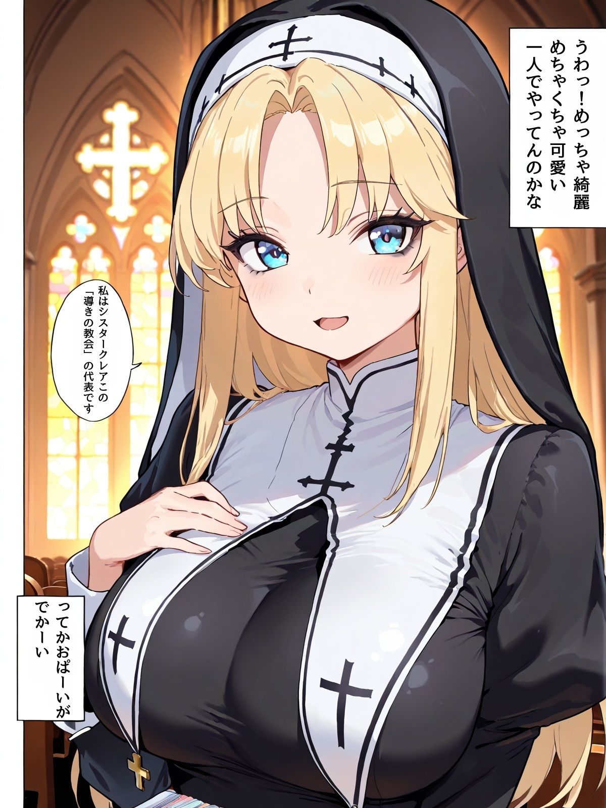 異世界で純粋金髪むちむちシスターがおちんぽをしごいてくれて好き放題中出しさせてくれる濃厚甘やかし射精♪ - サンプル画像 4