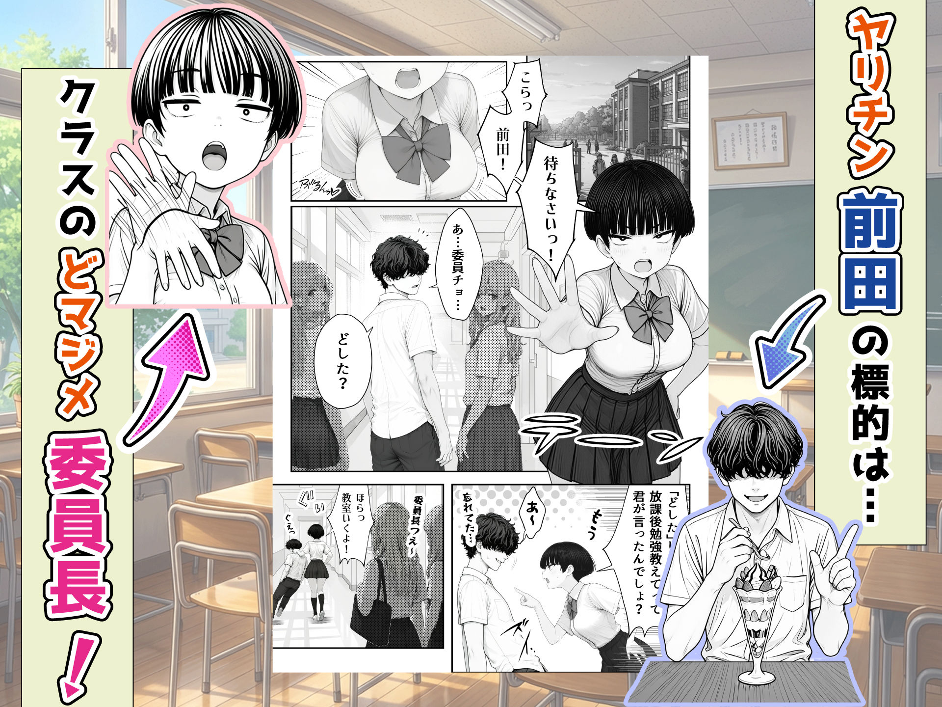 真面目でうるさい委員チョ〜の弱みを握ったヤリチンが1カ月限定恋人ごっこでHまでもっていく話 - サンプル画像 2