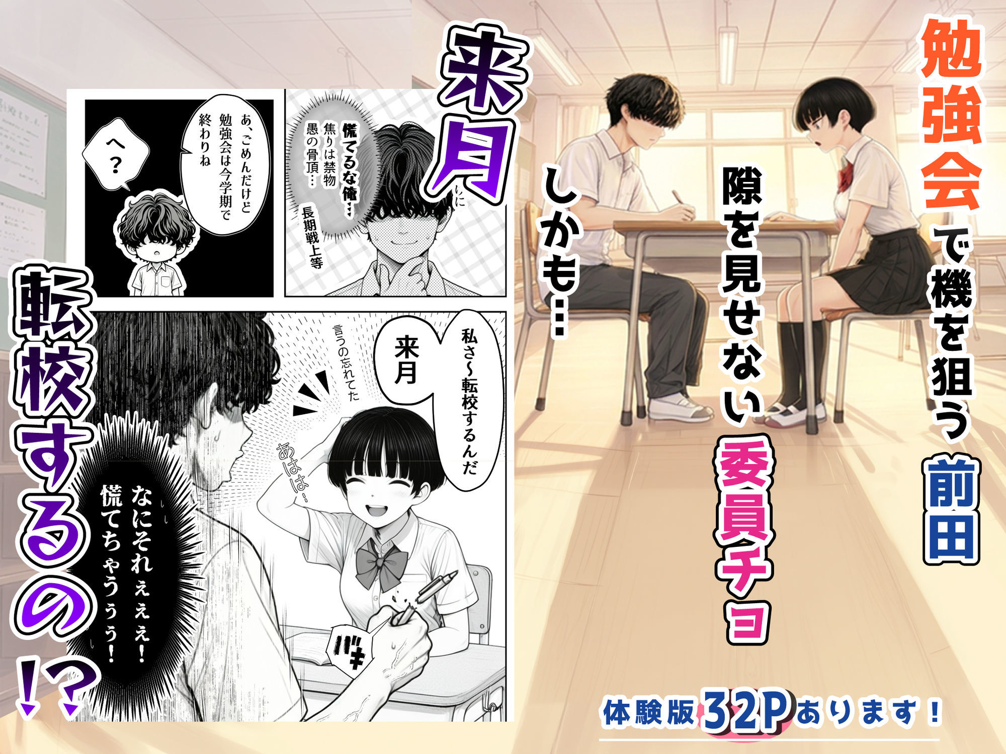 真面目でうるさい委員チョ〜の弱みを握ったヤリチンが1カ月限定恋人ごっこでHまでもっていく話 - サンプル画像 3