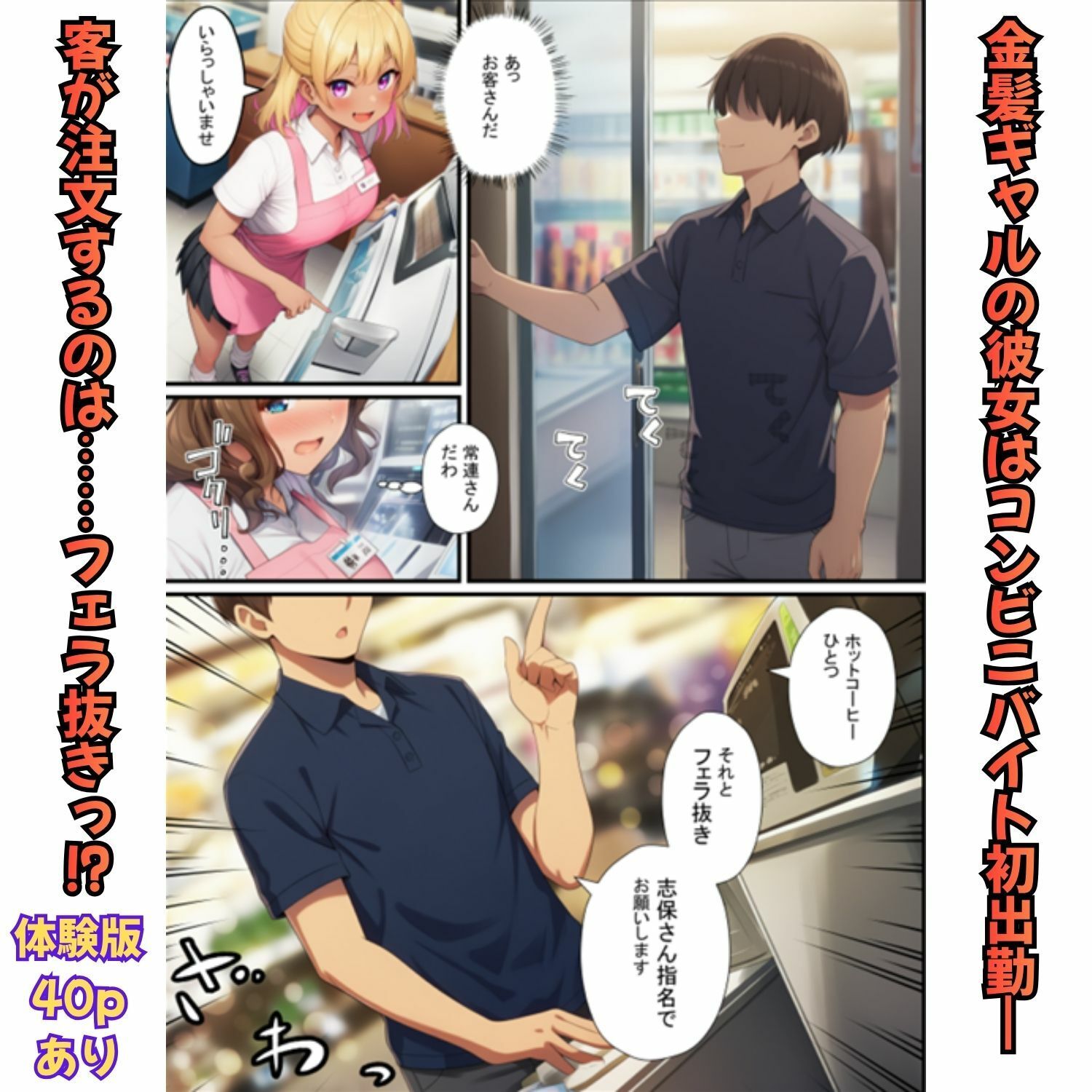 コンビニ寝取られギャル彼女  勤務中に客が僕の目の前で恋人に中出し - サンプル画像 1