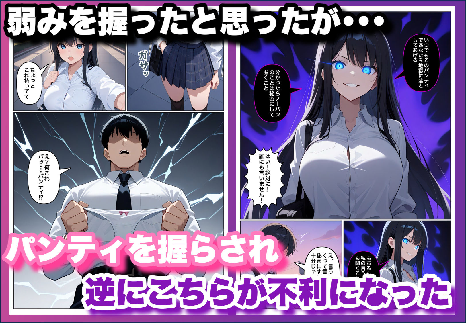 生徒会長がノーパンだったのを目撃したら、何故か俺が脅されて性奴●にされる話 - サンプル画像 2