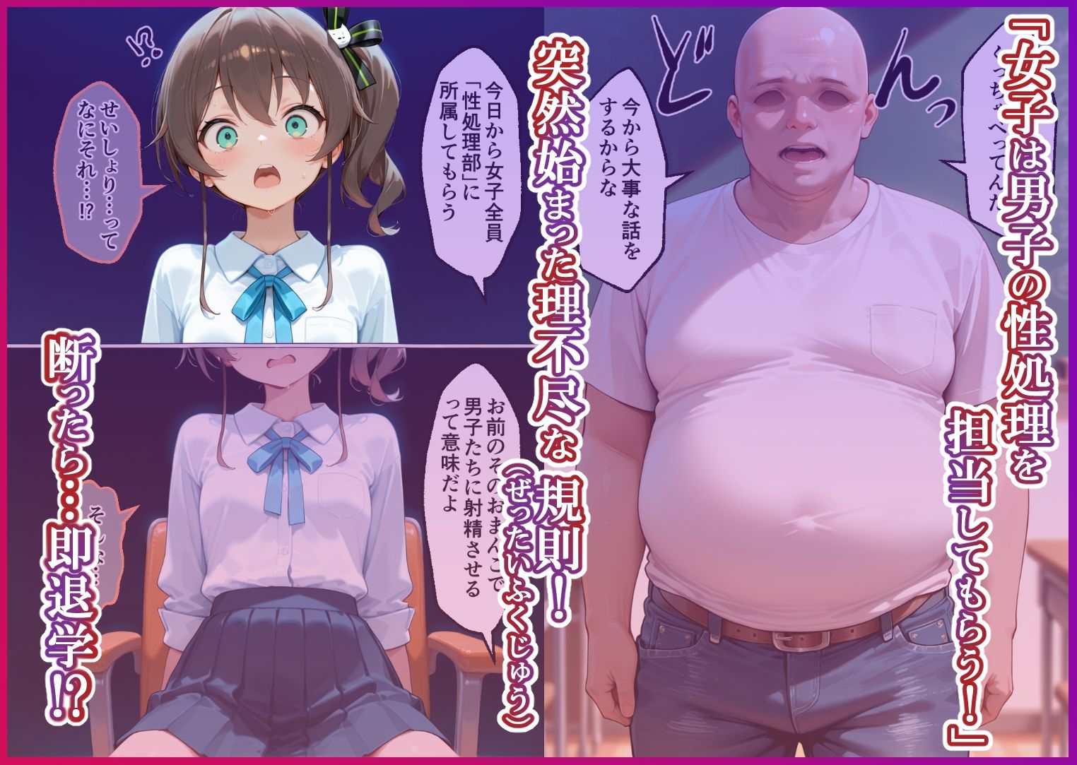 S○Xしないと即退学？ 今日から全員強●性処理部（はーと）中出しでご奉仕ポイント大量GET快楽堕ち凌●学園  Vチューバー編 - サンプル画像 1