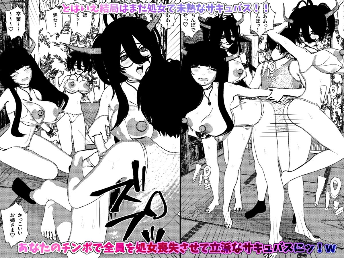 営業下手なサキュバス三姉妹とハーレムセックス - サンプル画像 3