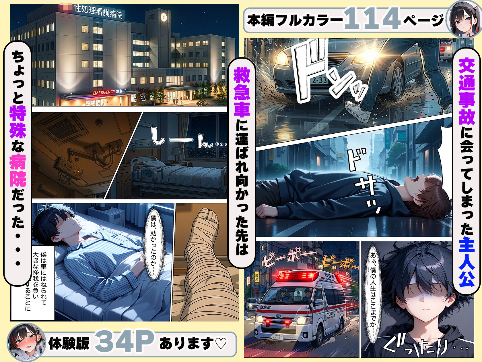 入院したらギャルナース達に性処理看護で搾精されまくる - サンプル画像 1