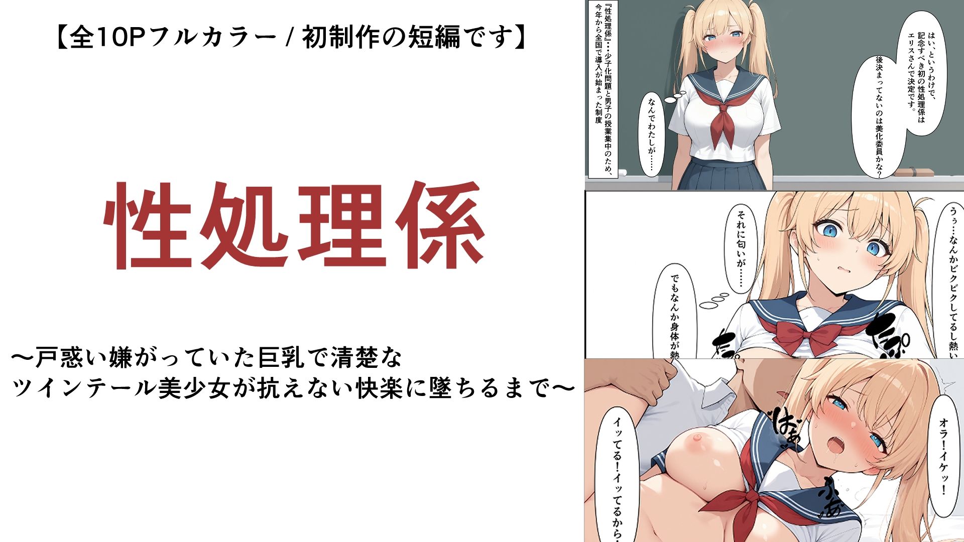 性処理係〜戸惑い嫌がっていた巨乳で清楚なツインテール美少女が抗えない快楽に墜ちるまで〜 - サンプル画像 1