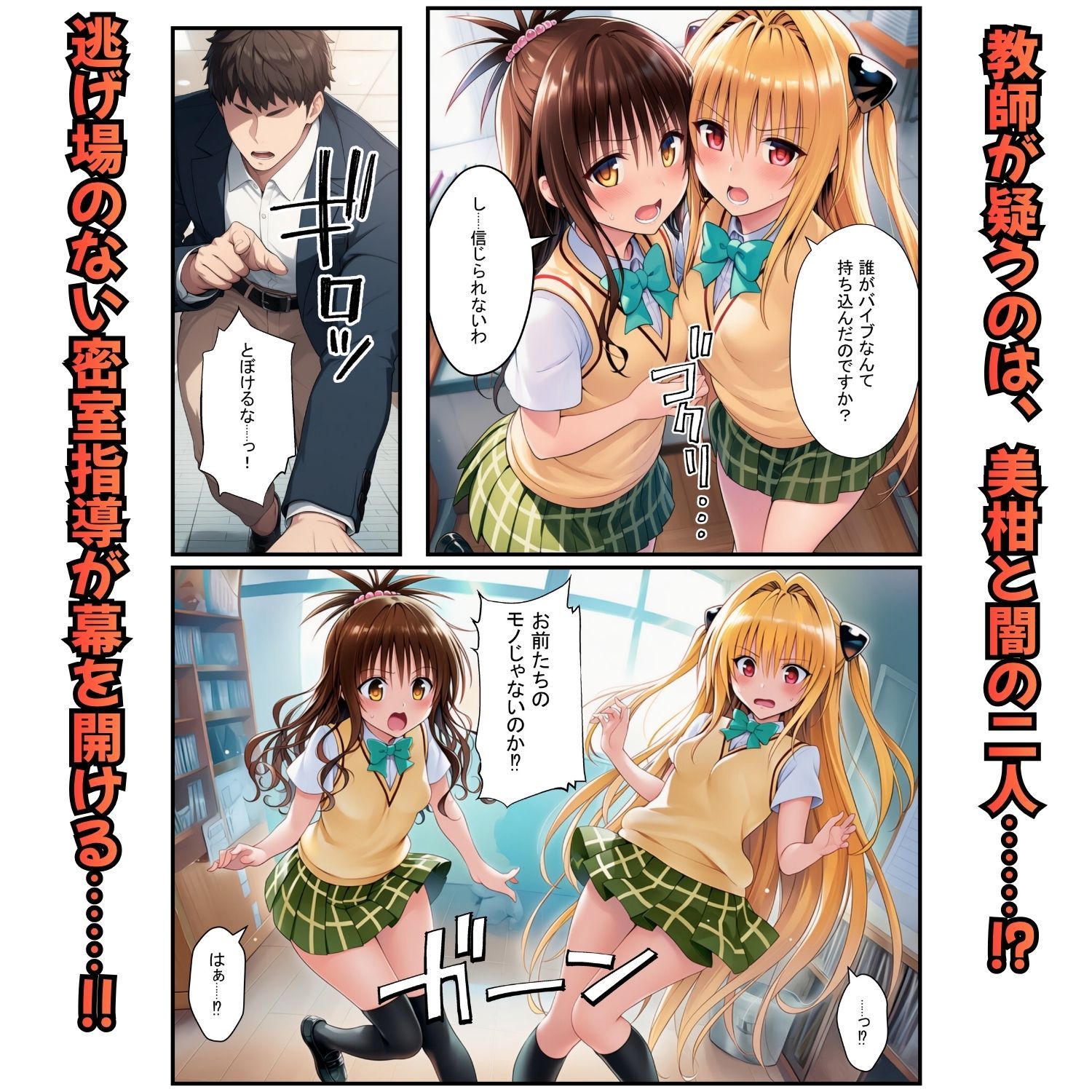 濃厚中出し姉妹丼！とらぶるヒロイン密室指導【リコ・美柑・ヤミ編】 - サンプル画像 3
