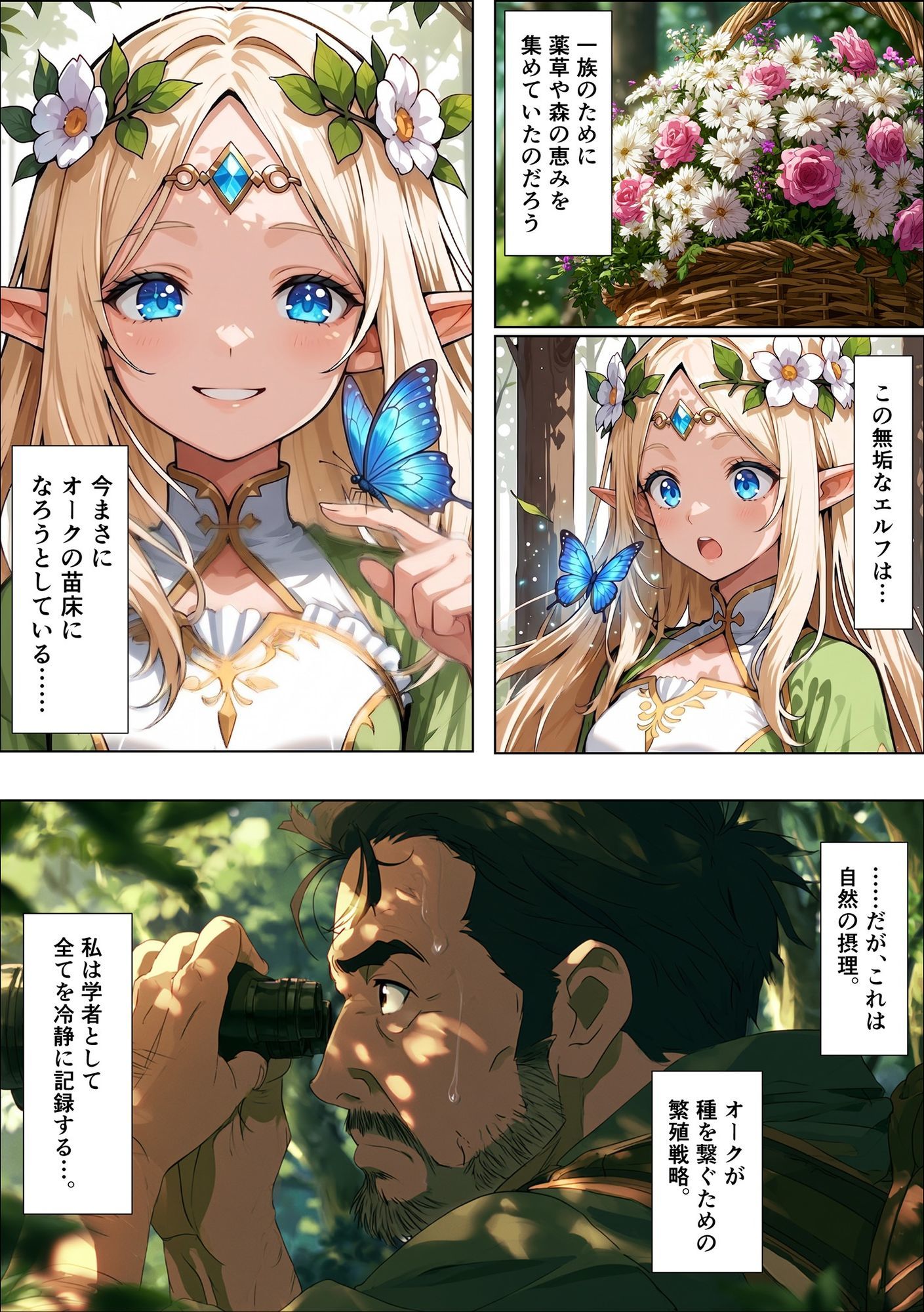 オークの種付け調査記録 〜エルフを妊娠させるまで〜 - サンプル画像 6