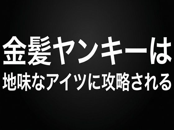 金髪ヤンキーは地味なアイツに攻略される
