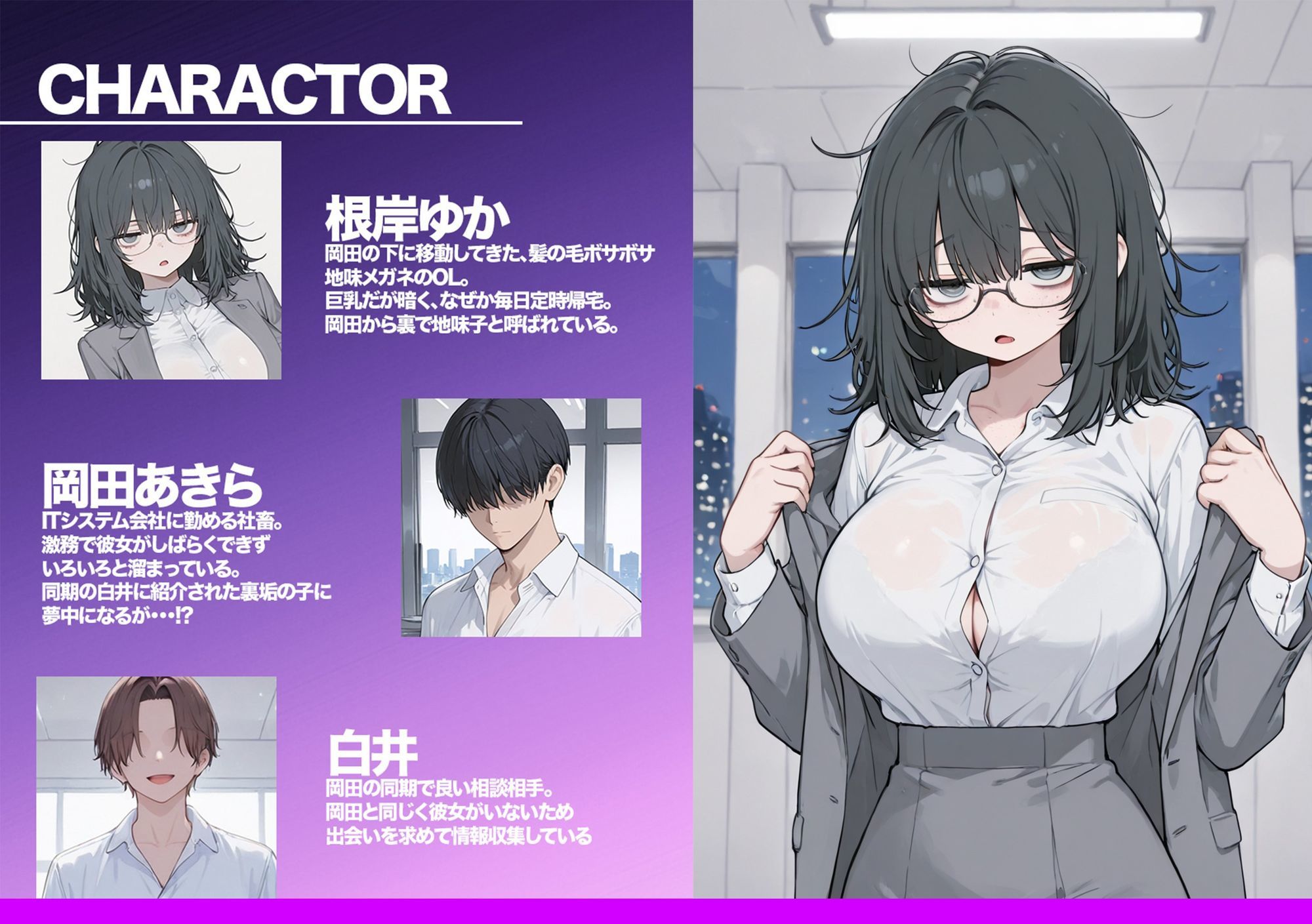 地味ブスな爆乳後輩は実は人気裏垢配信者！？俺専用になり社内でハメ倒した話 - サンプル画像 1