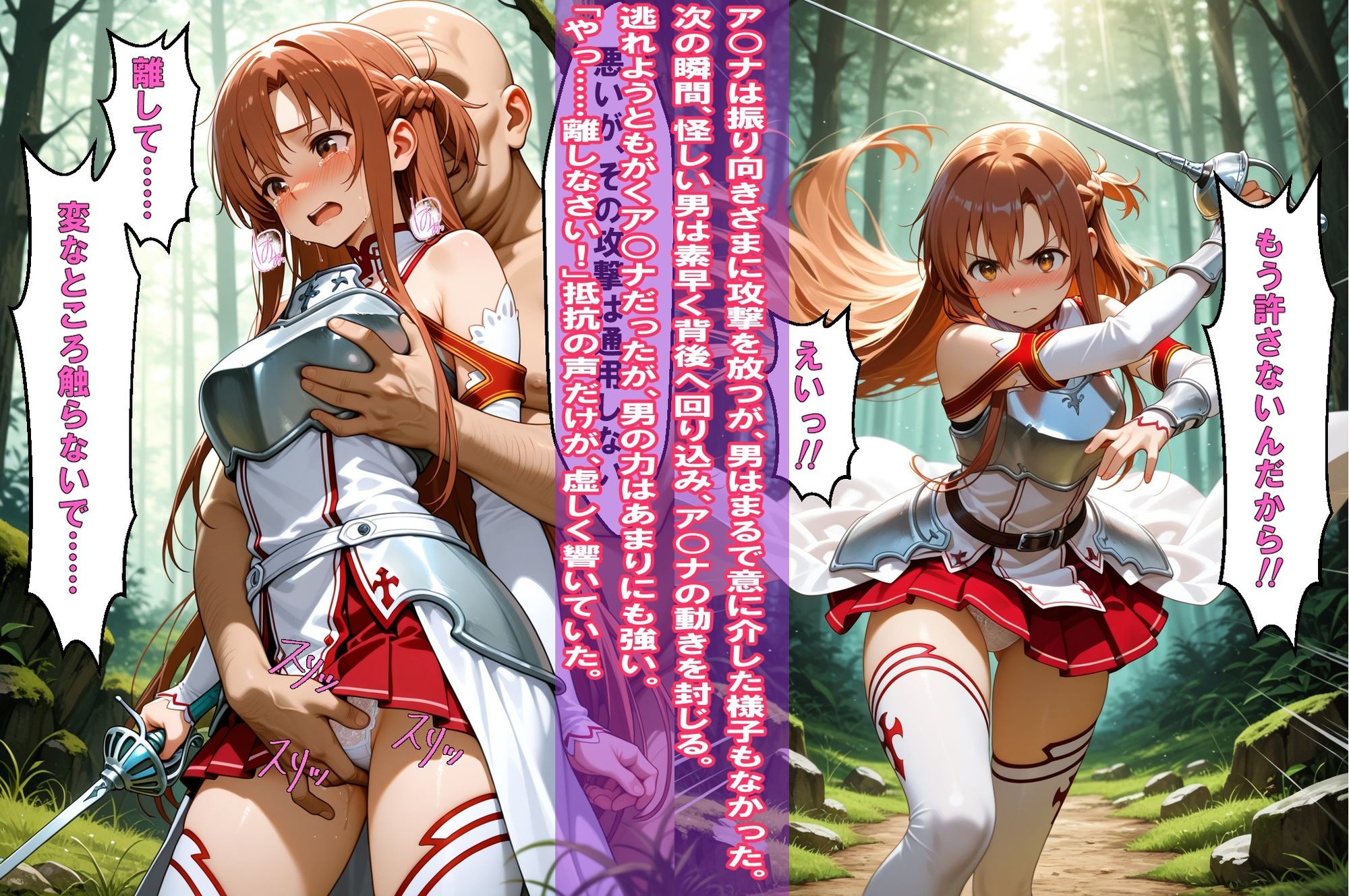 『狙われた女剣士、羞恥監禁』（ア○ナ）＆『ARアイドル悪質プレイヤーの餌食』（ユナ）2冊セット、動画12本セット、【静止画4K、動画2Kサイズ】 - サンプル画像 3