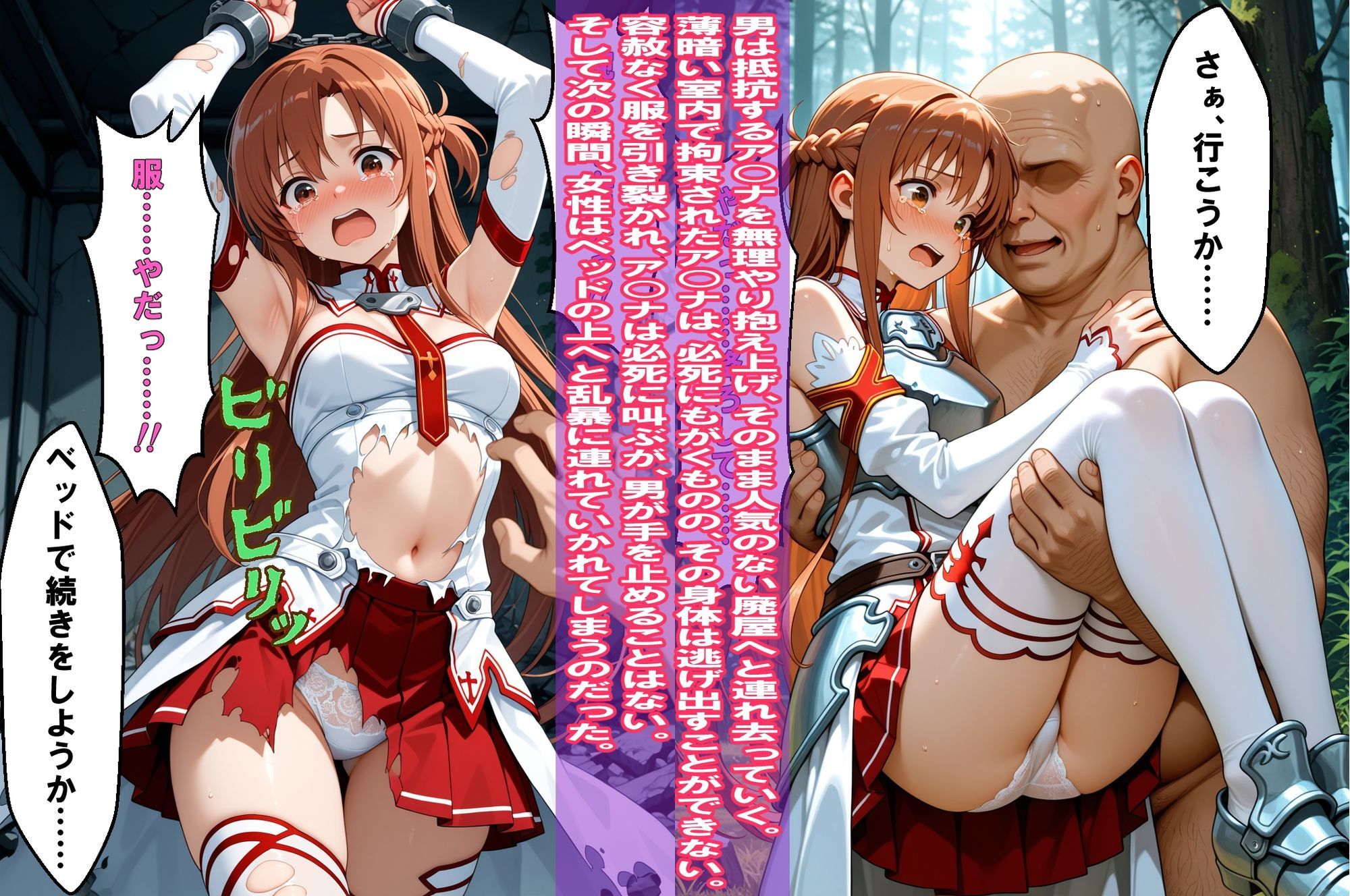 『狙われた女剣士、羞恥監禁』（ア○ナ）＆『ARアイドル悪質プレイヤーの餌食』（ユナ）2冊セット、動画12本セット、【静止画4K、動画2Kサイズ】 - サンプル画像 5