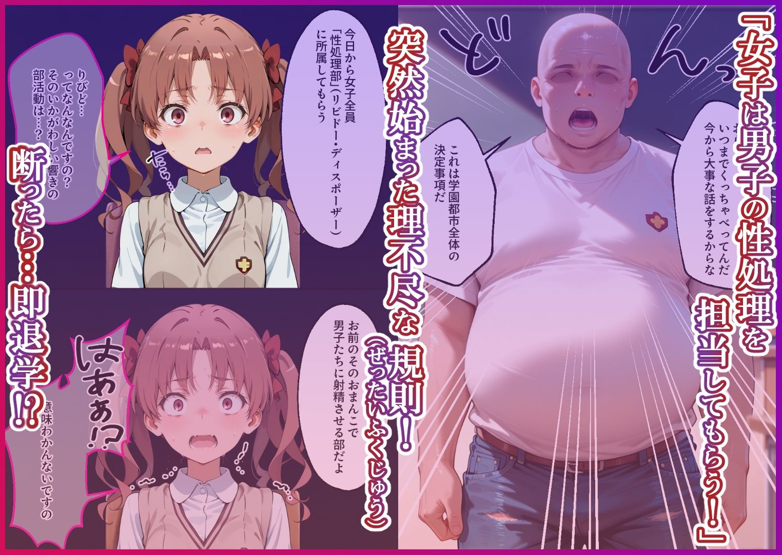 S○Xしないと即退学？ 今日から全員強●性処理部（はーと）中出しでご奉仕ポイント大量GET快楽堕ち凌●学園能力者編 - サンプル画像 1