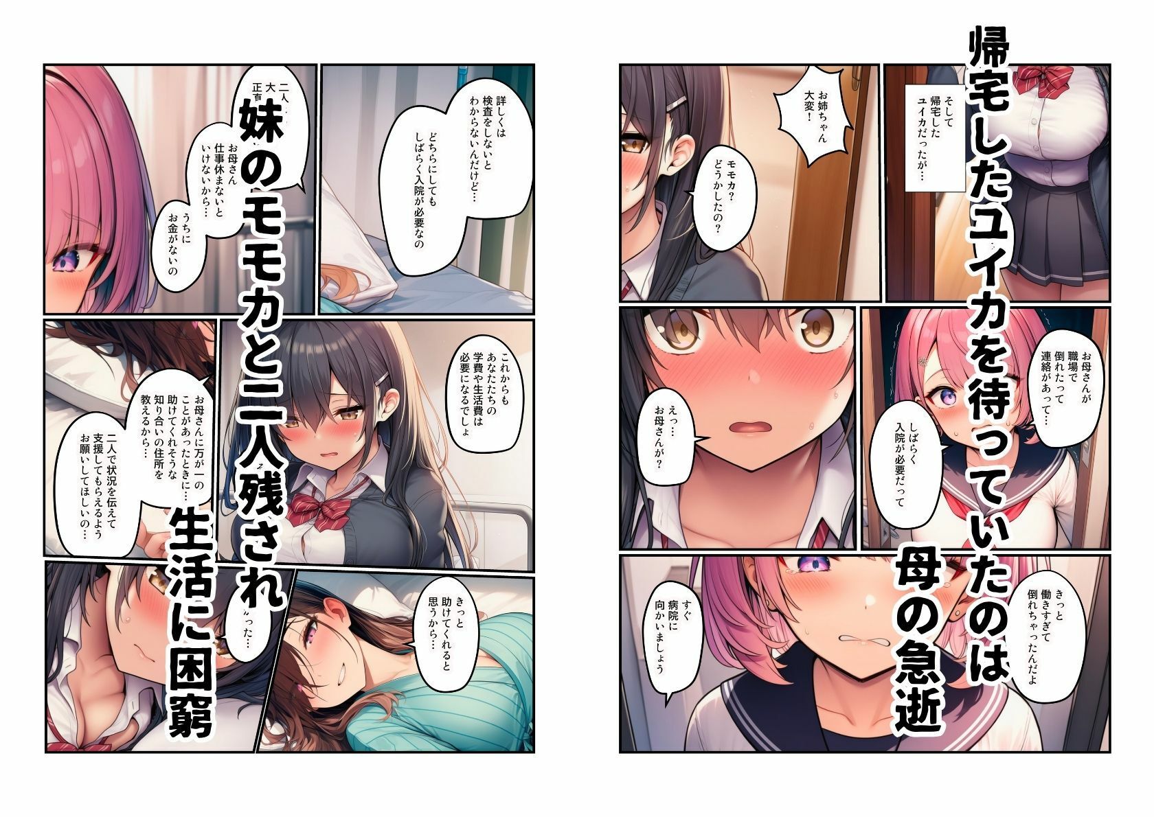 【生活困窮JKが姉妹丼】パパ活相手は彼のパパ - サンプル画像 3