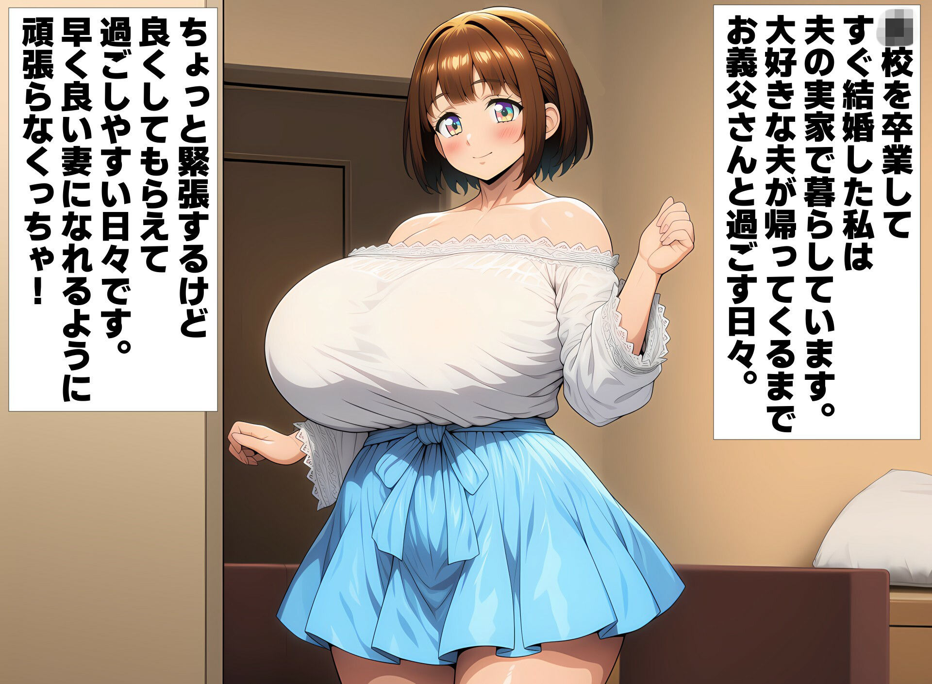 爆乳新妻あやか 夫がいない昼下がりは性豪の男たちに輪●されています - サンプル画像 1
