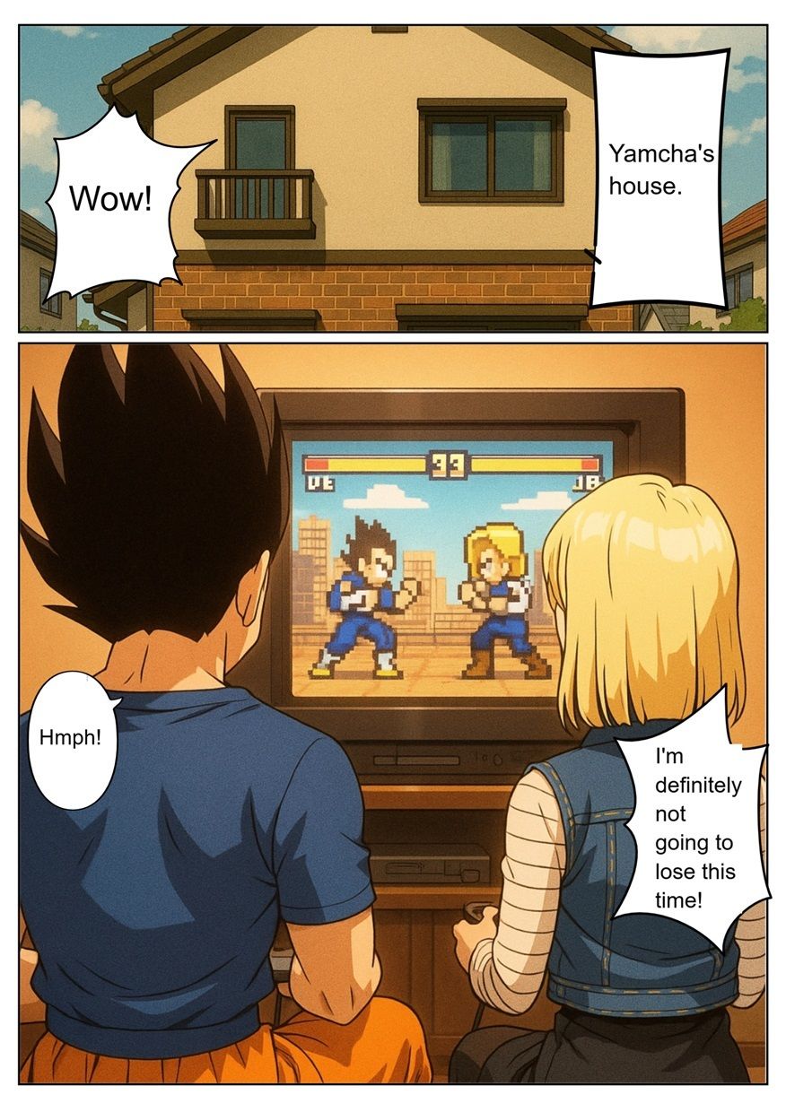 ［English］Android 18 is seduced by a Saiyan during a brief time alone with him while drinking. While Krillin is asleep， she continues to have sex with the Saiyan until morning... - サンプル画像 1