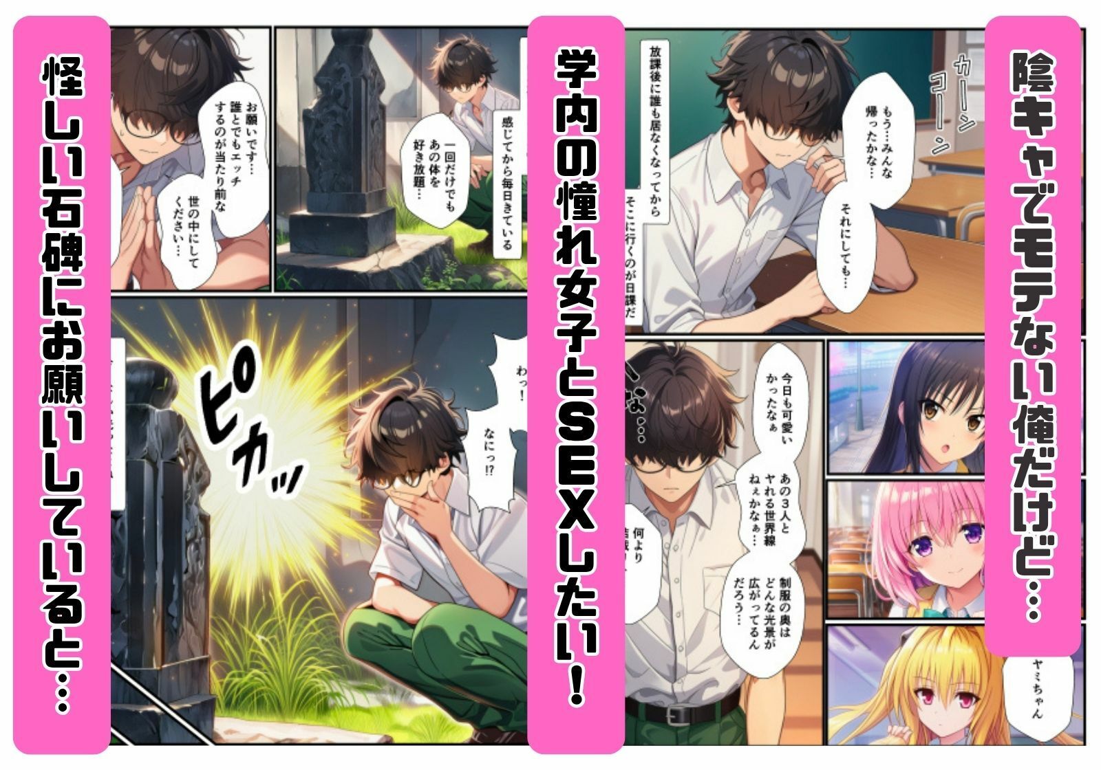 常識改変されたとらぶる学園！巨根陰キャの俺に憧れ女子が快楽堕ちする話 - サンプル画像 1